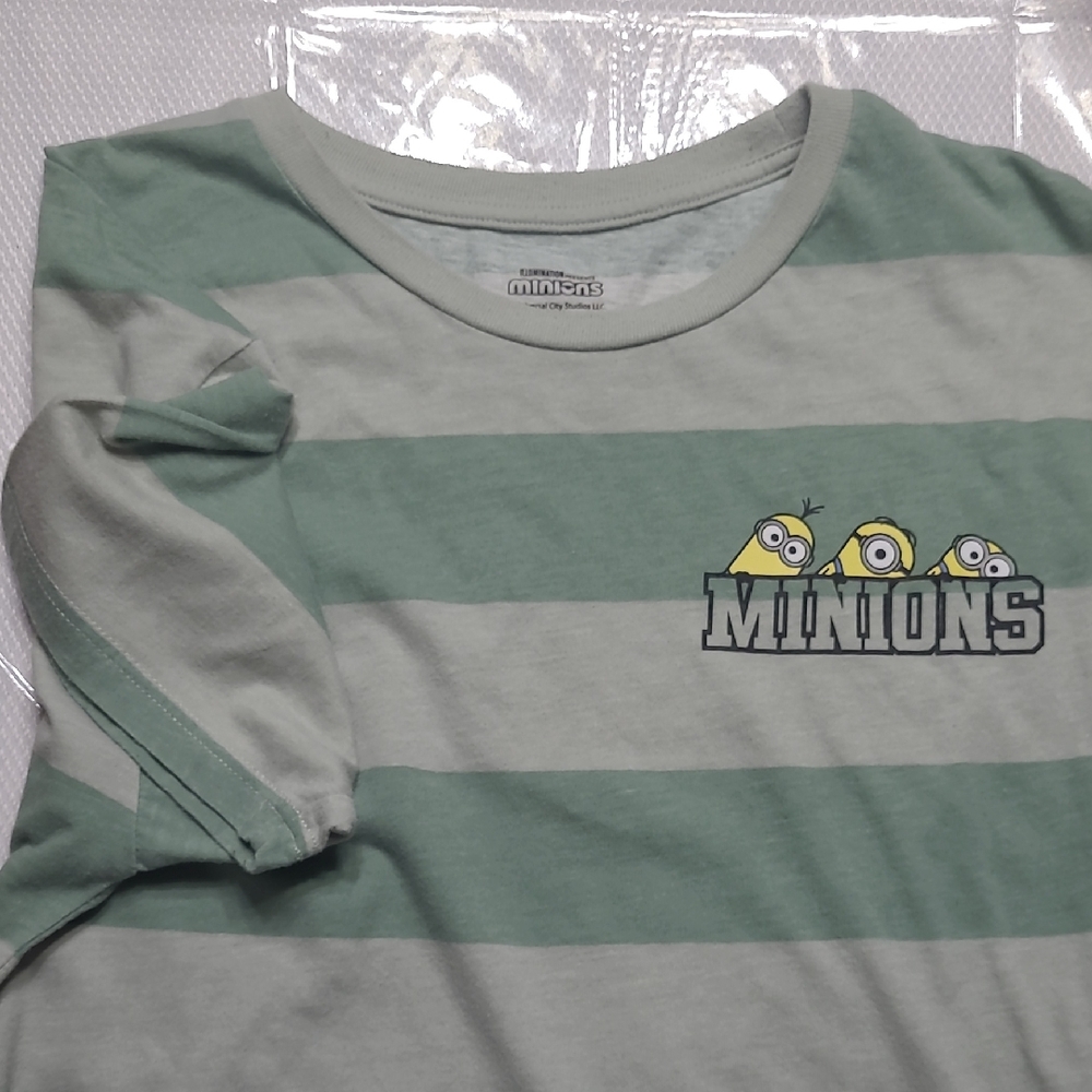 Minions Kids Striped T-Shirt - Green XXL